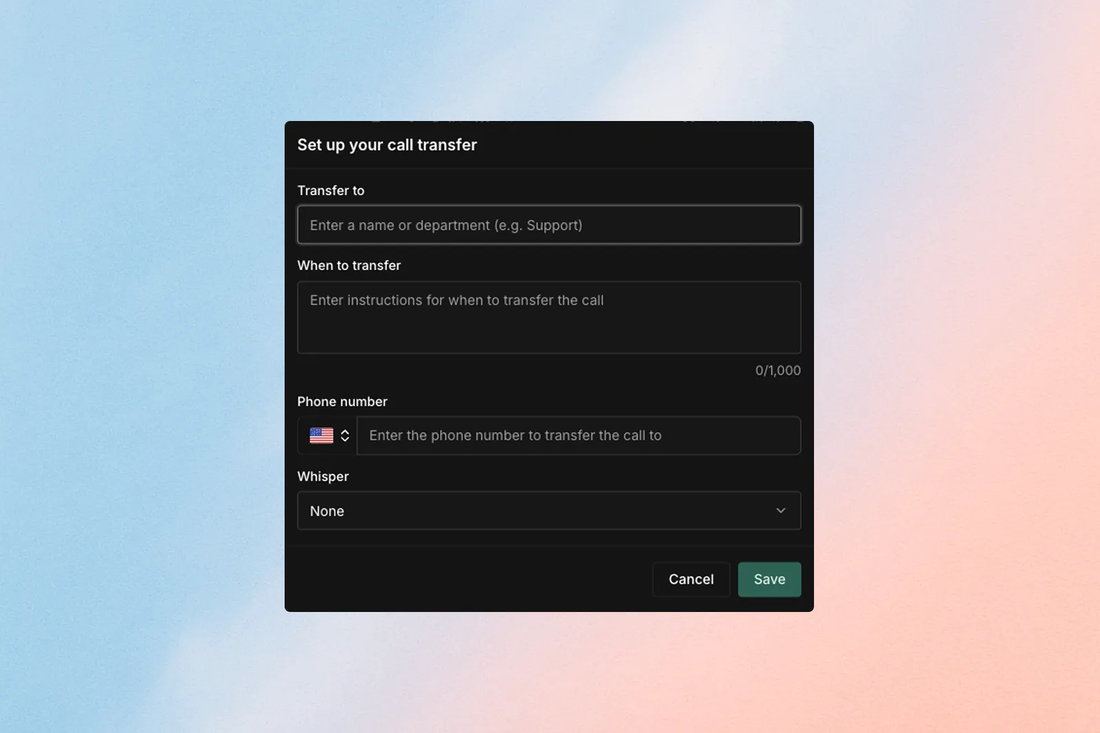 Call Transfer Setup