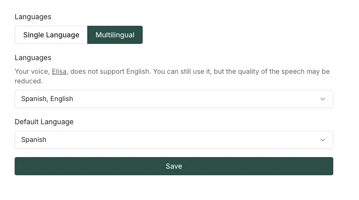 Language Setup