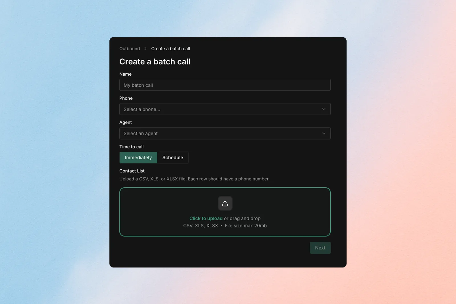 Outbound CSV Campaign Setup
